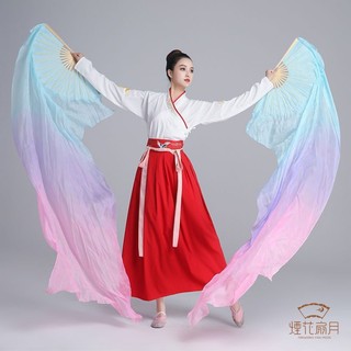 Dmo-Quạt Lụa Dài Màu Gradient Dùng Biểu Diễn Múa Cổ Điển