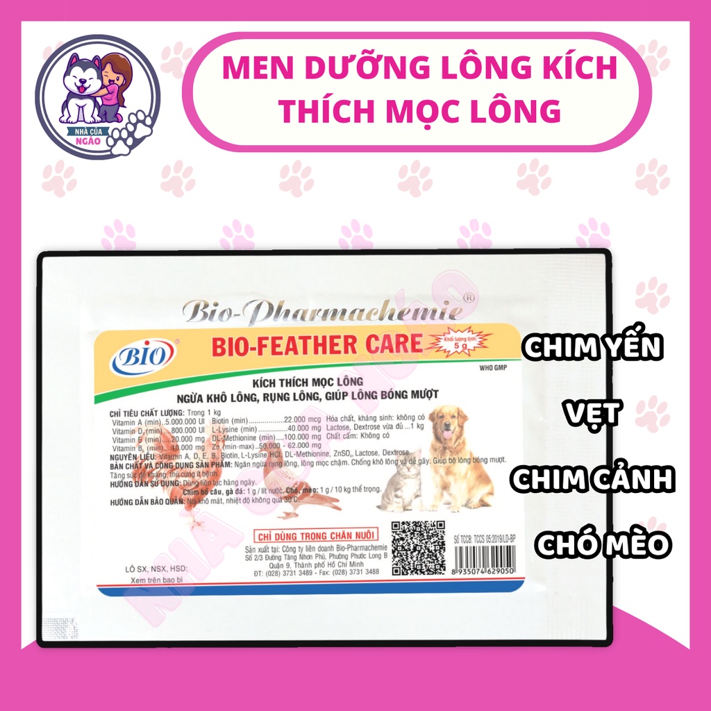 BỘT BIO FEATHER CARE Men Giúp Mọc Lông, Ngừa Khô Lông, Rụng Lông, Giúp Lông Bóng Mượt Cho Gà Đá, Chim Cảnh, Chó Mèo