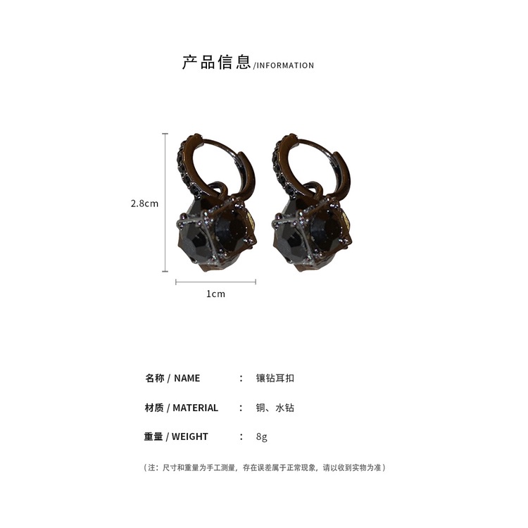 Bông Tai Hình Tròn Đính Kim Cương Phong Cách Hàn Quốc Sang Trọng Độc Đáo Thời Trang Cho Nữ