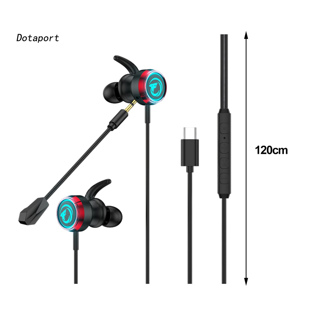 Tai Nghe Nhét Tai KDDT- Cổng Type-C Có Micro Và Đèn RGB Dùng Để Chơi Game