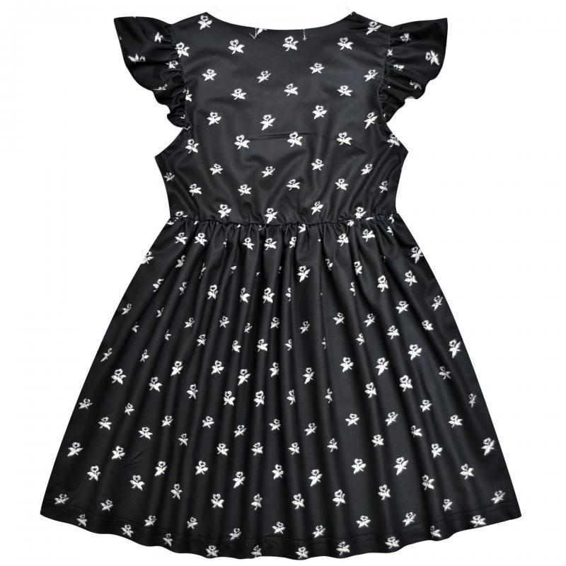 Đầm Hóa Trang Gothic Tay Ngắn Màu Đen Kèm Tóc Giả Cho Bé Gái