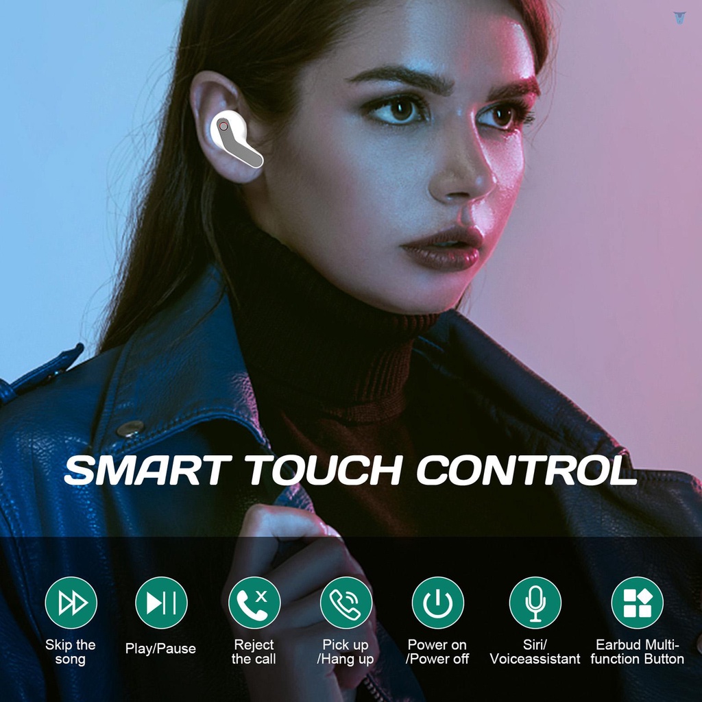 Tai Nghe Nhét Trong T15 TWS Bluetooth 5.0 Không Dây Điều Khiển Cảm Ứng Chống Thấm Nước IPX5 Tích Hợp Mic Pin Sạc 400mAh
