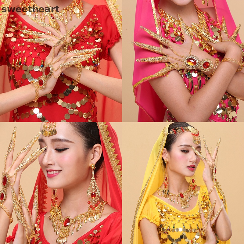 Phụ nữ Múa Dân Gian múa bụng ngón tay trang sức vàng móng tay dài cho điệu nhảy mới