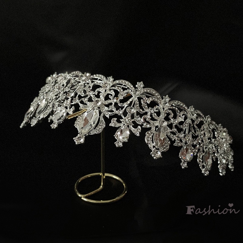 Cài Tóc Hình Vương Miện Đính Đá Xinh Xắn Cho Cô Dâu