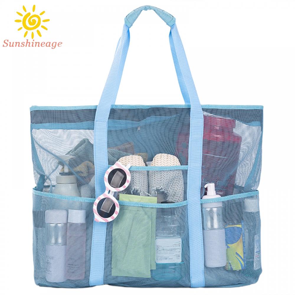 Túi Tote Đi Biển Cỡ Lớn Phối Lưới Có Thể Gấp Gọn Siêu Nhẹ