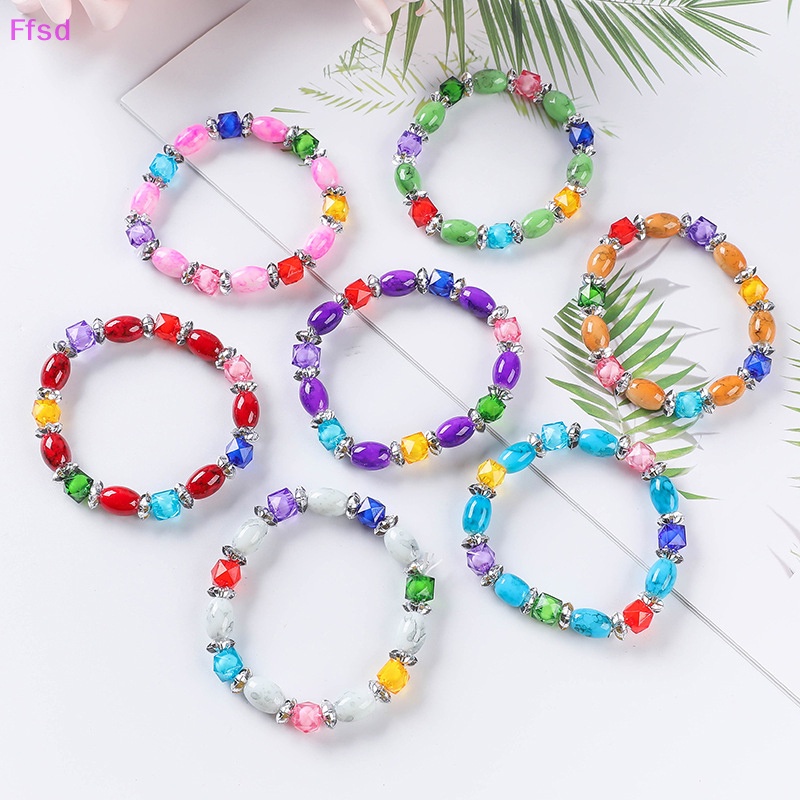 {Ffsd} Vòng Tay Pha Lê Thủy Tinh Nhiều Màu Thời Trang Làm Quà Tặng Trang Sức Cho Nữ