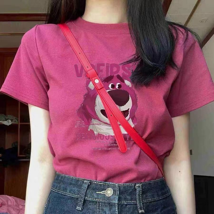 Áo Thun 100% Cotton Tay Ngắn Dáng Ôm Màu Sắc Xinh Xắn Dành Cho Nữ