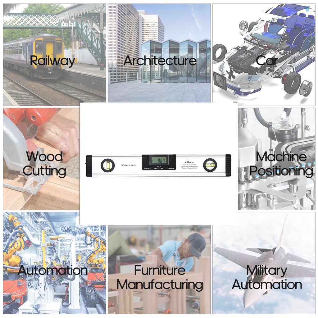 Thước Đo Góc Kỹ Thuật Số 400mm Chuyên Dụng Cho Thợ Mộc / Tòa Nhà / Xe Hơi