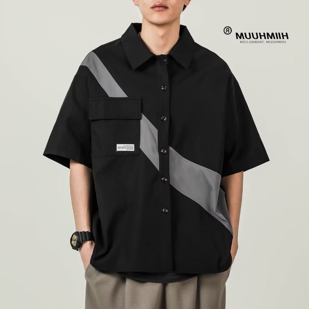 Áo Sơ Mi Ngắn Tay Dáng Rộng Phong Cách Nhật Bản Thời Trang Mùa Hè Dành Cho Nam