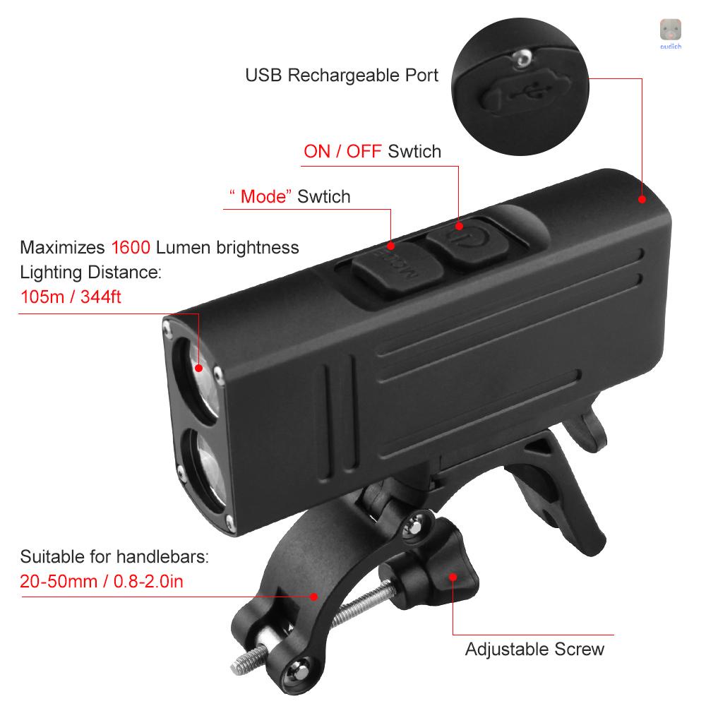 Đèn Pha LED IP68 Chống Thấm Nước Kèm Sạc USB Chuyên Dụng Cho Xe Đạp