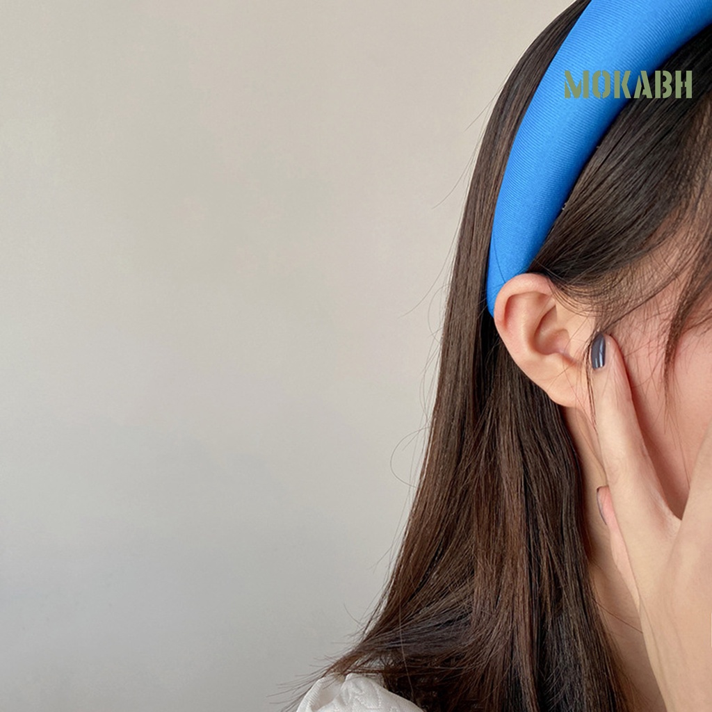 Băng Đô Cài Tóc Bằng Xốp Siêu Mềm Co Giãn Màu Kẹo Chống Trượt