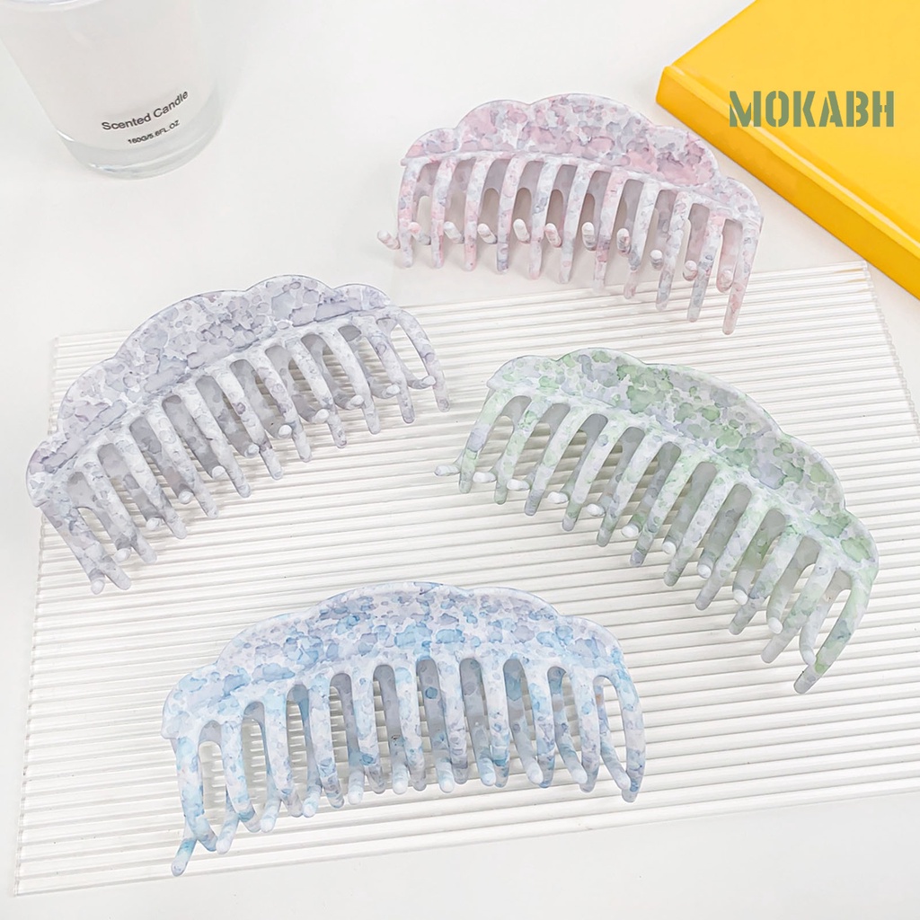 [Mok Abh] Kẹp Tóc Nhựa Siêu Nhẹ Có Răng Lược Siêu Nhẹ Kiểu Dáng Đơn Giản Cho Nữ