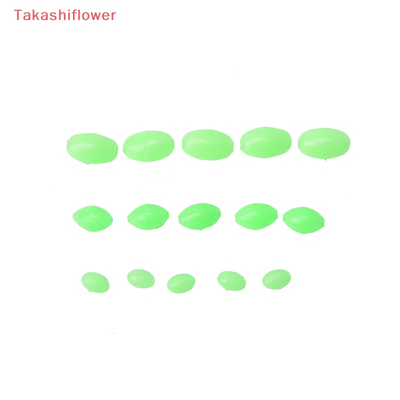 Set 100 Hạt Cườm Mềm Phát Sáng Hình Oval Kích Thước 5mm / 8mm / 10mm