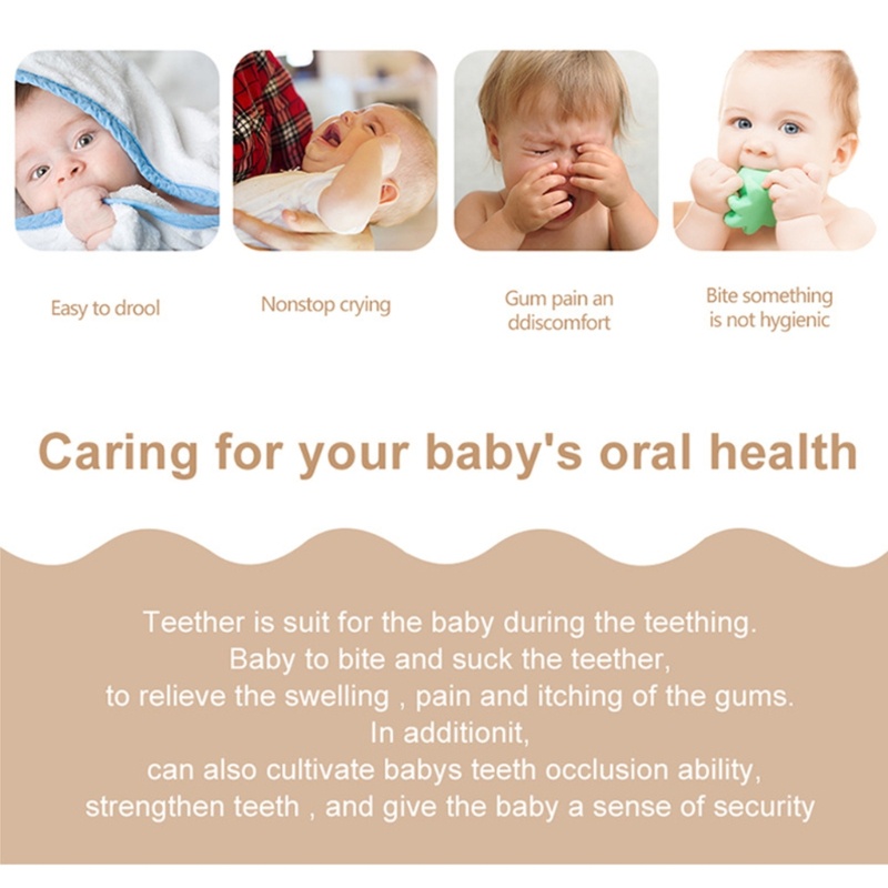 Bộ Đồ Chơi Ngậm Mọc Răng Hình Động Vật Dễ Thương Không BPA Siêu Bền Tiện Dụng Cho Bé Sơ Sinh