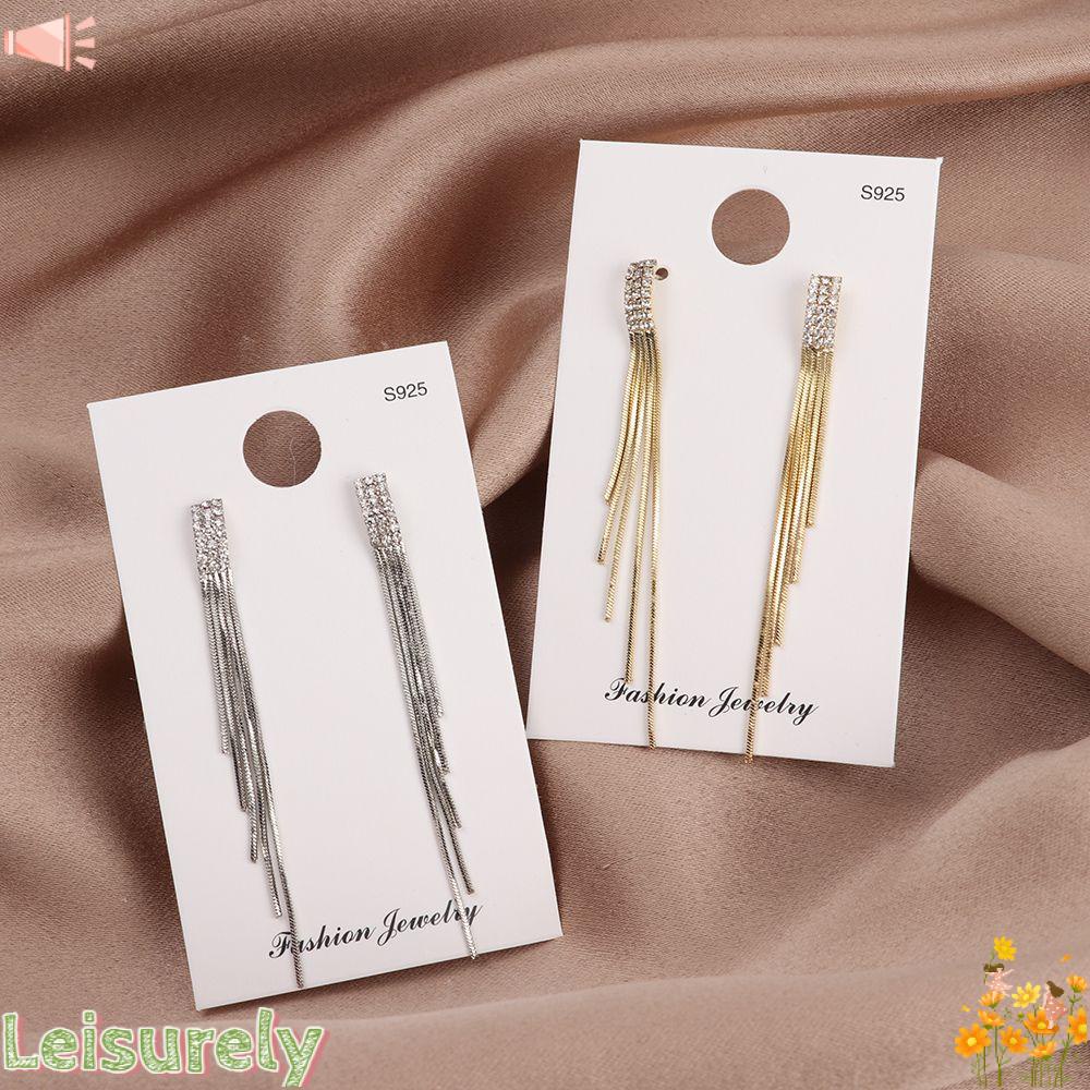 Hoa Tai Kim Loại Thiết Kế Độc Đáo|Bông Tai Dáng Dài Đính Đá Sang Trọng Cho Cô Dâu