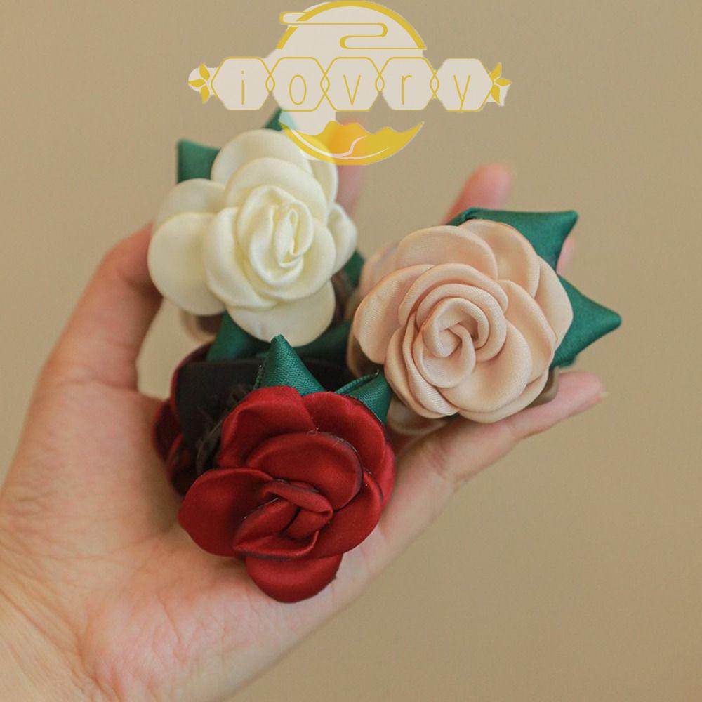 Kẹp Tóc Càng Cua Đính Hoa Hồng Nhỏ Thời Trang Hàn Quốc