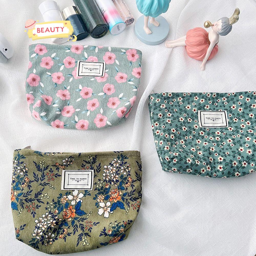 Túi Đựng Đồ Trang Điểm Cỡ Lớn Họa Tiết Hoa Dễ Thương