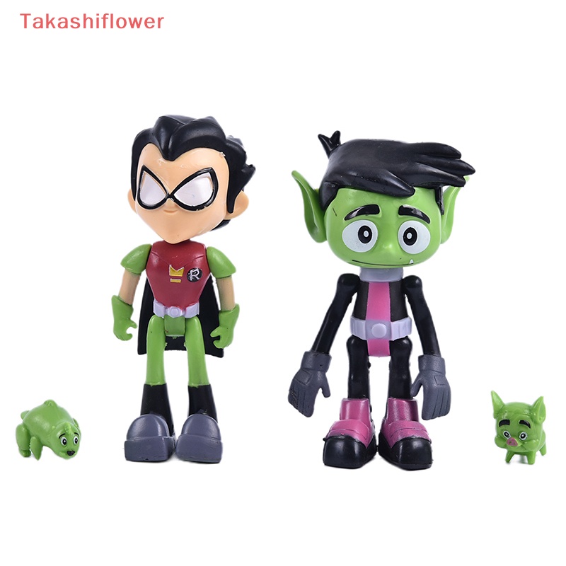 Set 7 Mô Hình Đồ Chơi Nhân Vật Trong Phim Hoạt Hình "Teen Titans Go Robin Cyborg Beast"