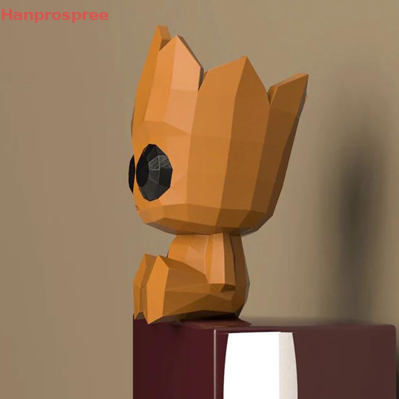 Mô Hình Nhân Vật Groot Olaf 3D Bằng Giấy Thủ Công Để Bàn Trang Trí