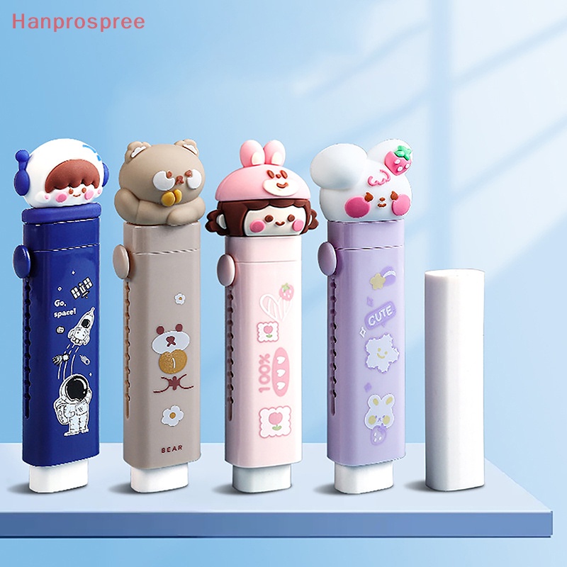 1 Bộ Gôm Tẩy Bút Chì Dạng Đẩy Họa Tiết Hoạt Hình Dễ Thương Có Thể Thay Thế Cho Học Sinh / Văn Phòng