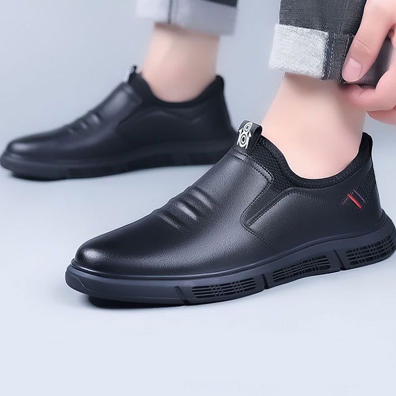 GUDETUGiày Lười Da Lộn Mũi Tròn Phong Cách Di Sản Tối Giản Trang Trọng Cho Nam
