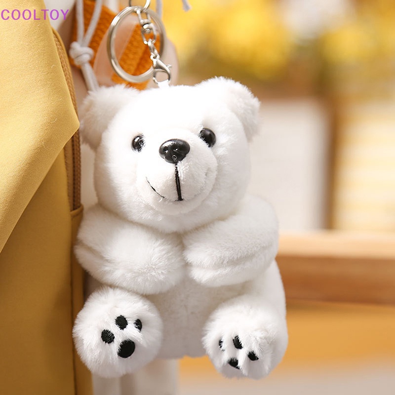 Móc Khóa Gấu Bông Trắng Hoạt Hình Dễ Thương