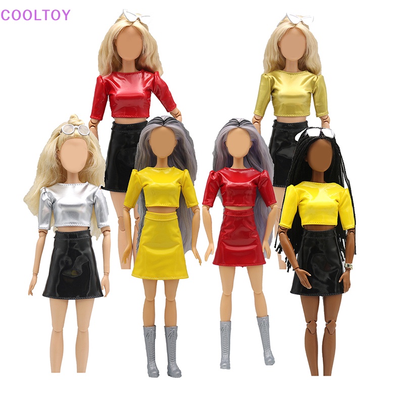 Cooltoy Đầm Da PU Tay Ngắn 29cm Cho Búp Bê