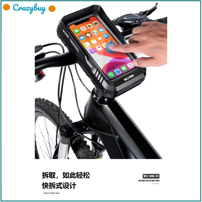 Cr Túi Đựng Điện Thoại 4.7-6.7 Inch Gắn Tay Lái Xe Đạp Chống Thấm Nước Có Thể Chạm Màn Hình Cảm Ứ