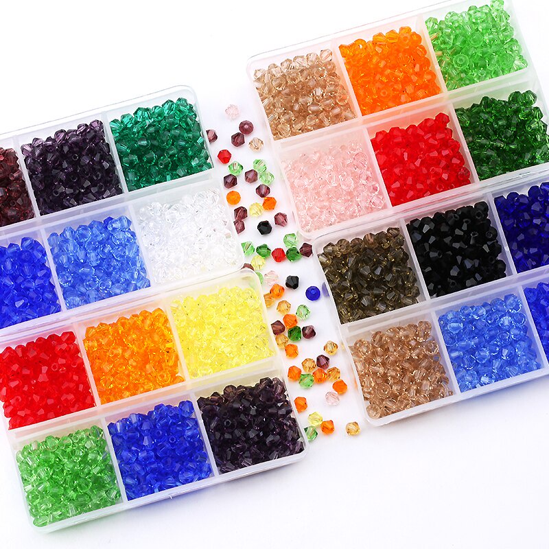 Set 200 Hạt Thủy Tinh 4MM Cắt May Quần Áo / Trang Trí DIY