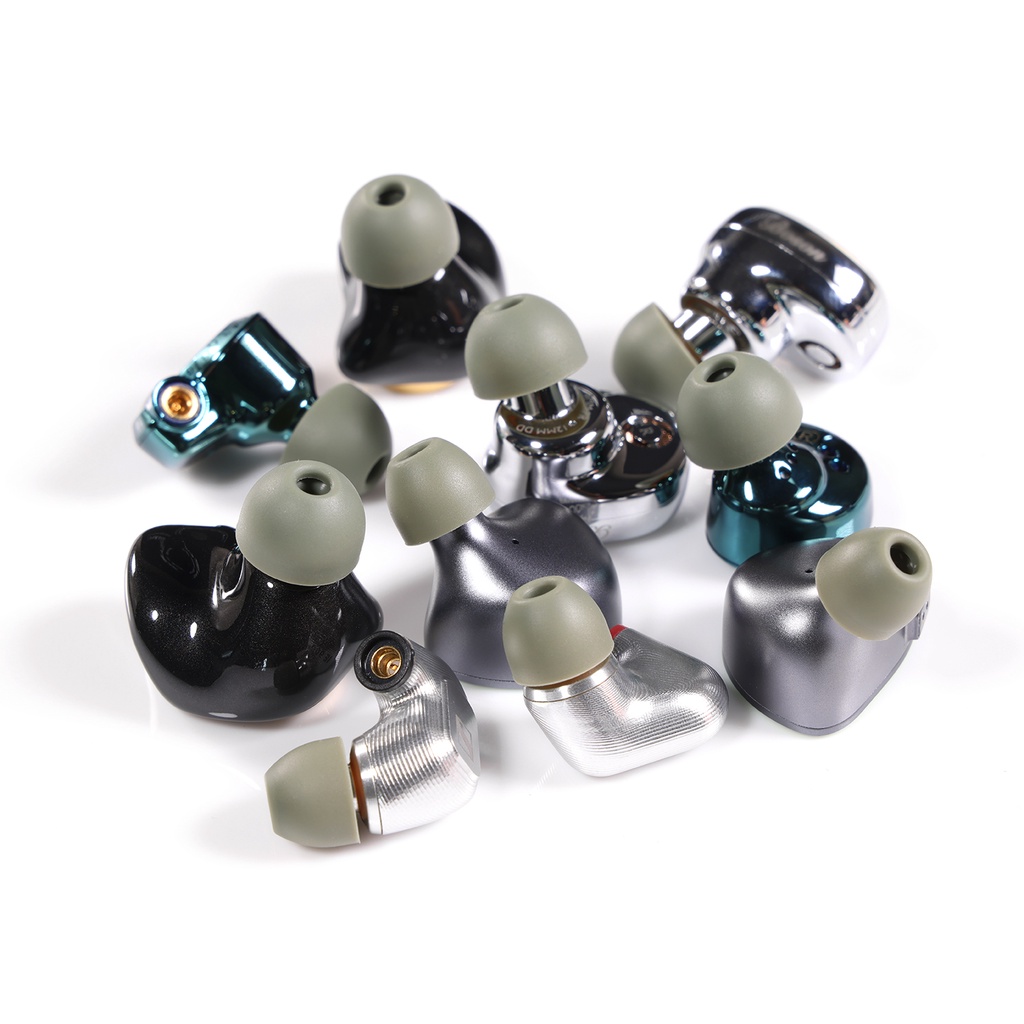DD ddHiFi ST35 D-Tips IEM Ear Tips, Replacement Silicone Earbud Tips with Storage Box, 3 Pairs of S / M / L or Mixed Sizes