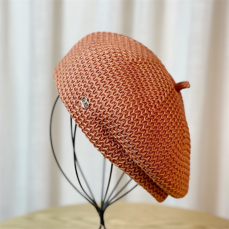 Mũ Beret Mỏng Thiết Kế Xếp Ly Thoáng Khí Phong Cách Mới Mùa Hè Cho Nữ