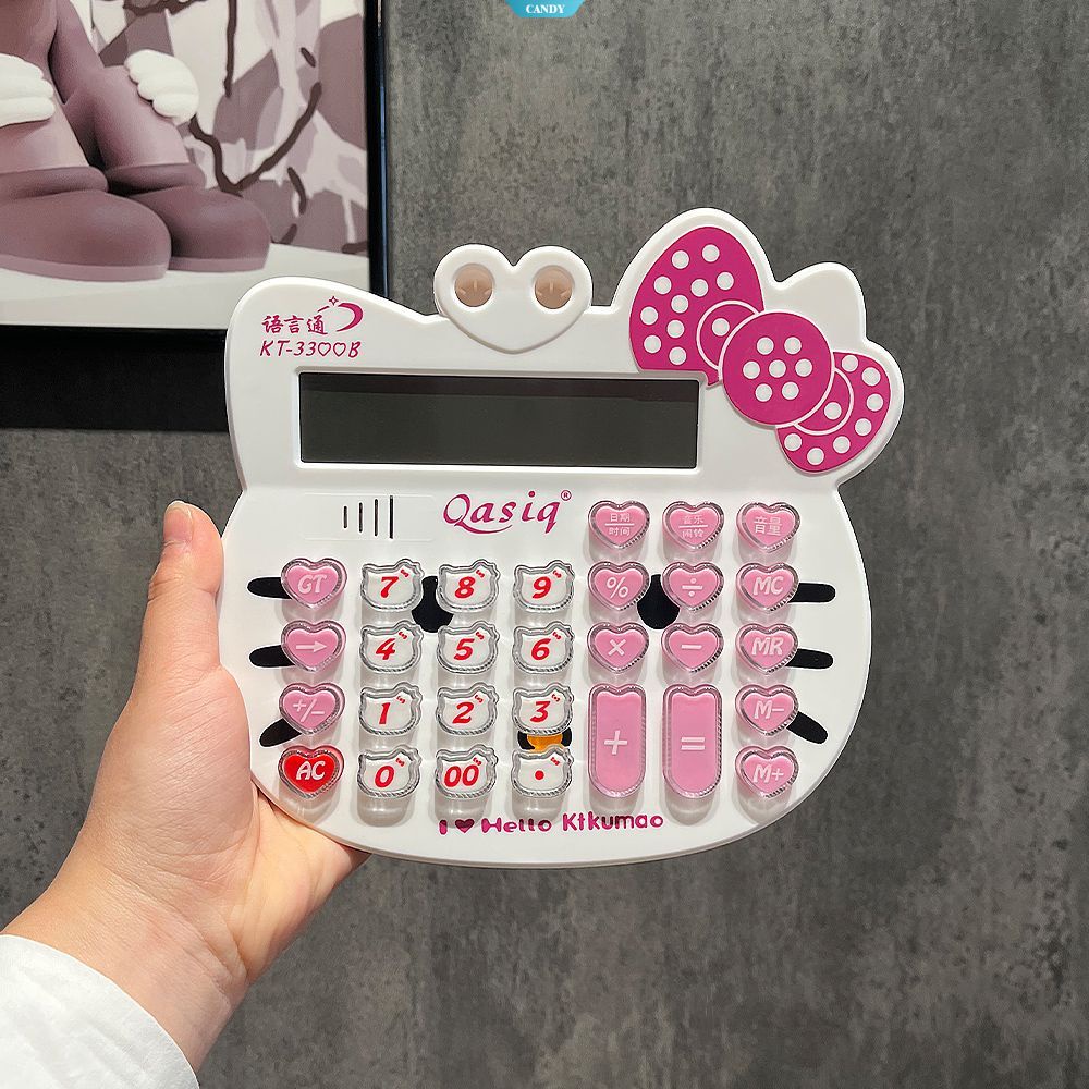 Máy Tính Báo Cáo Bằng Giọng Nói Kuromi HelloKitty Kích Thước Lớn Họa Tiết Hoạt Hình Sáng Tạo Cho Học Sinh