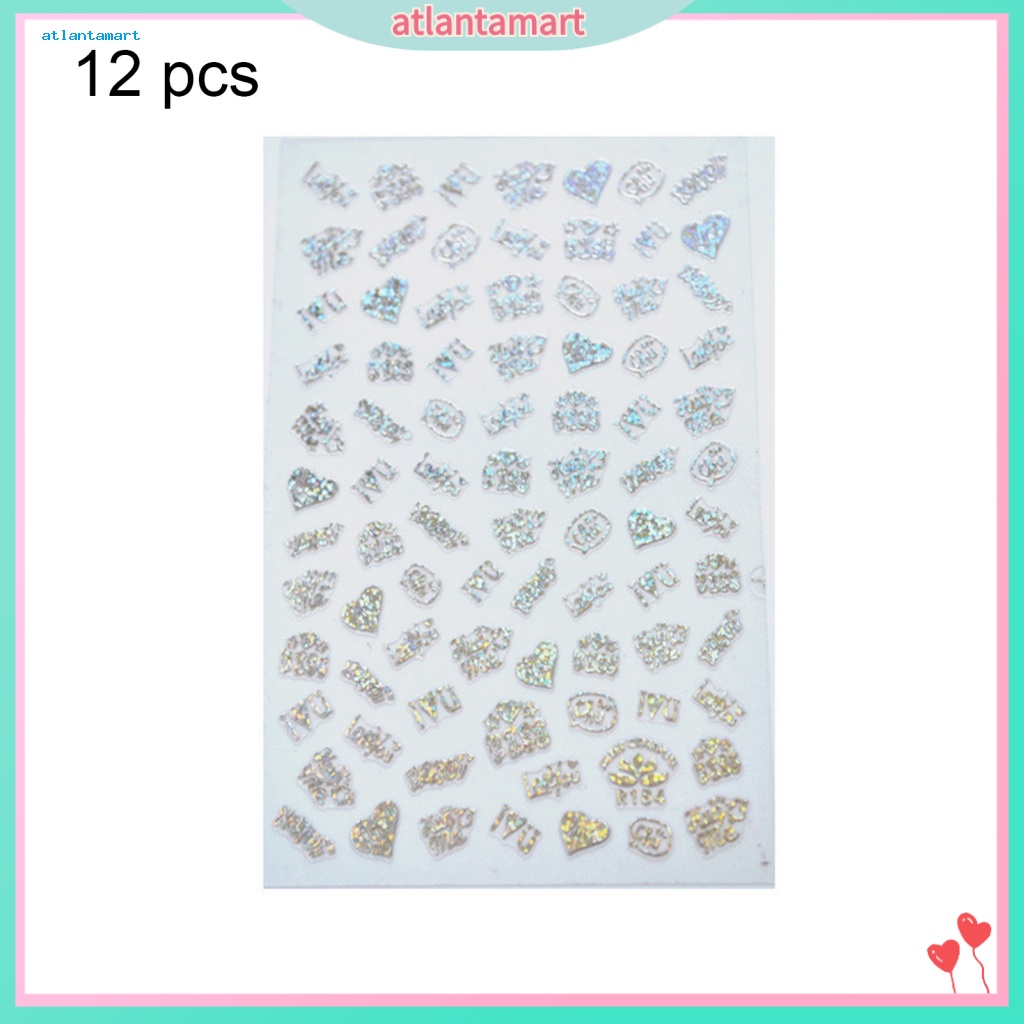 Túi Đựng Đồ Dùng Cao Cấp Tiện Dụng| Bộ 12 Miếng Dán Trang Trí Móng Tay 3D Hình Chữ Cái Và Số