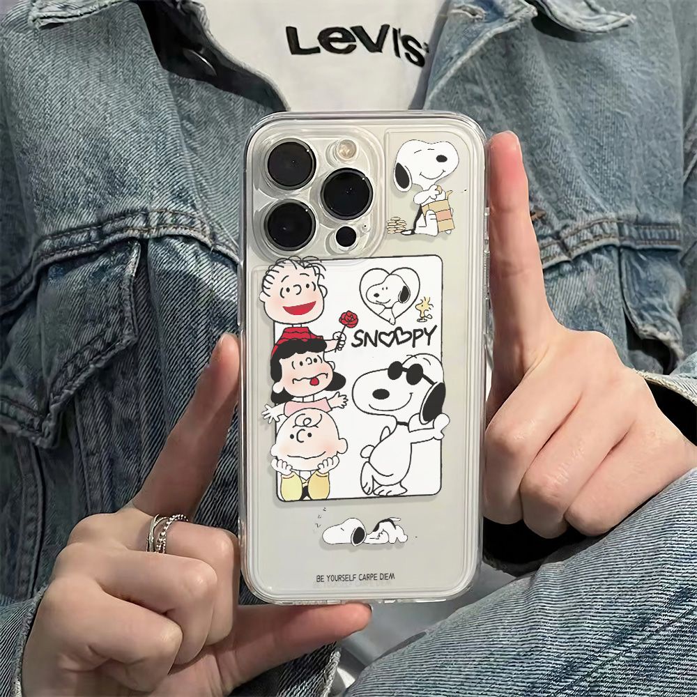 ✅Ốp Điện Thoại Dẻo Họa Tiết Hoạt Hình Charlie Snoopy Dễ Thương Chống Sốc Cho Iphone12 Style Apple Max6In1178 13 plus14pro