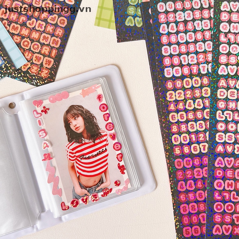 Set 4 Tấm Hình Dán Trang Trí Album Ảnh Hình Chữ Cái DIY