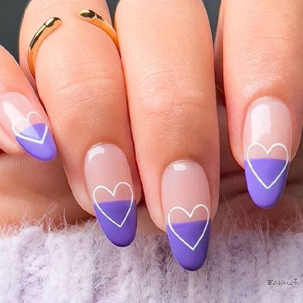 Móng Tay Giả Màu Hồng &amp; Tím Thoải Mái Mặc Thoải Mái