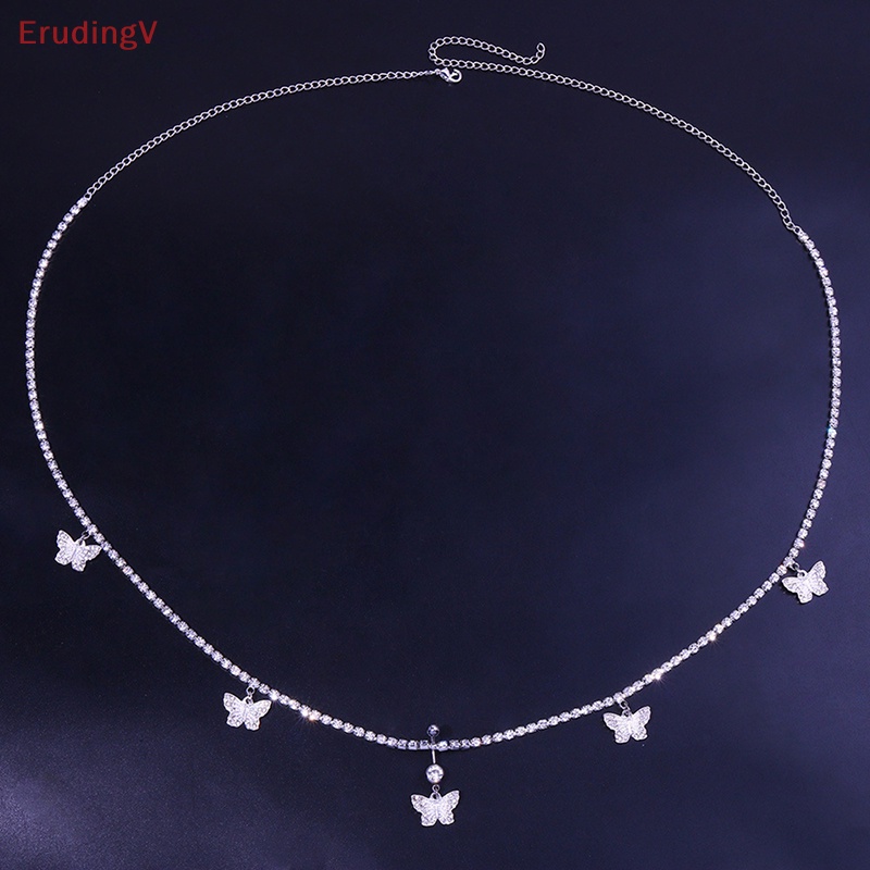 [ErudingV] Dây Chuyền Đeo Hông Đính Đá Hình Bướm Quyến Rũ Bằng Bạc Trang Trí Đa Dạng
