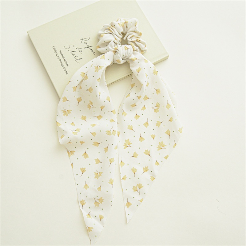 Dây Cột Tóc Vải Bản Lớn In Họa Tiết Hoa Nghệ Thuật Mùa Hè Mới Cho Nữ