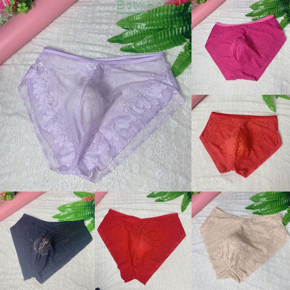 Sexy and Stretchy Men's Thong Underwear with Mesh Sheer Lace Pouch and G String Design#BBHOOD