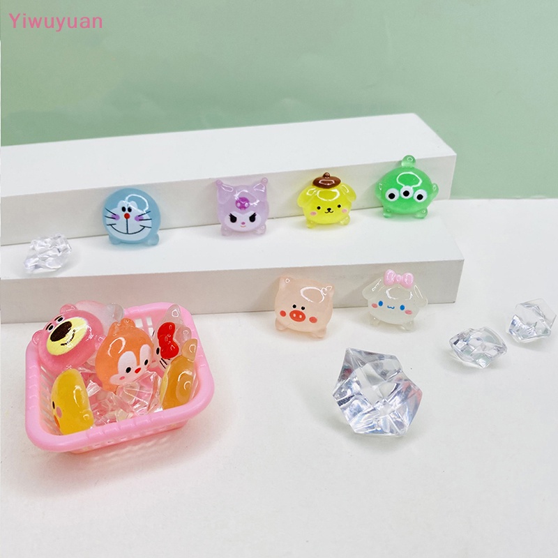 Bộ 5 Kẹp Tóc Mini Bằng Nhựa Phát Quang Hình Hoạt Hình Dễ Thương Trang Trí Điện Thoại