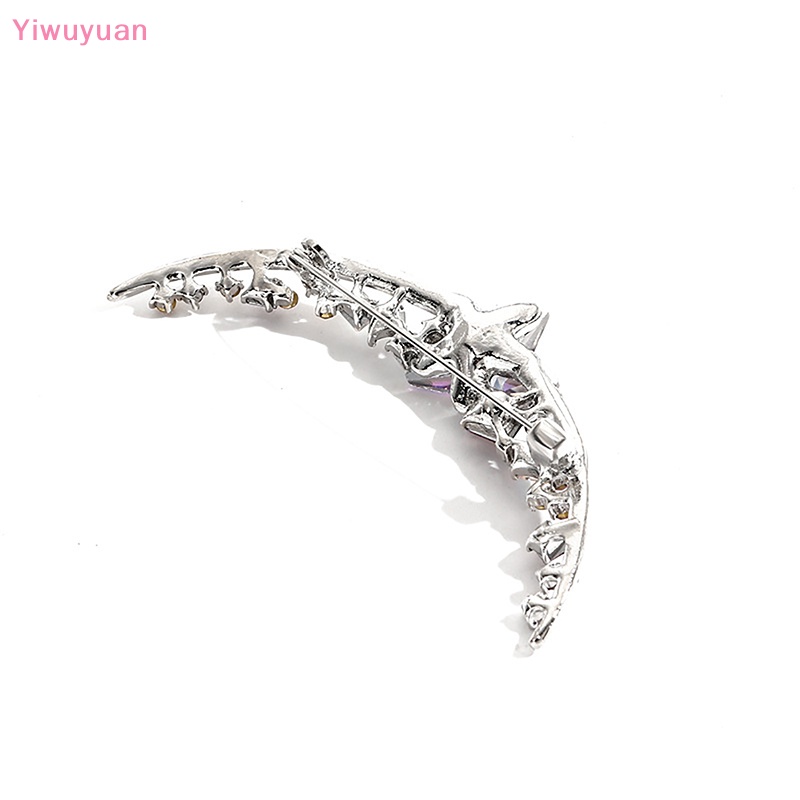 < Yiwuyuan > Ghim Cài Áo Khoác Khăn Choàng Lụa Đính Đá Mặt Trăng Thanh Lịch Cá Tính