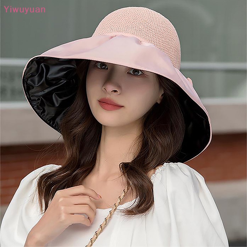 Mũ Vành Rộng Mềm Mại Chống Tia UV Màu Trơn Thời Trang Đi Biển Mùa Hè Mới