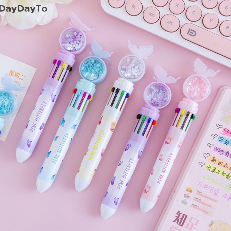 Bút Bi Hình Bướm Hoạt Hình 10 Màu Tùy Chọn Trang Trí Tiệc Sinh Nhật Cho Bé