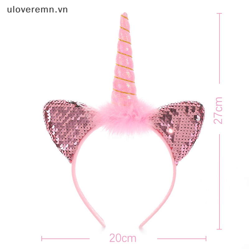 Băng Đô Hình Sừng Kỳ Lân Có Đèn LED Phát Sáng Cho Bé
