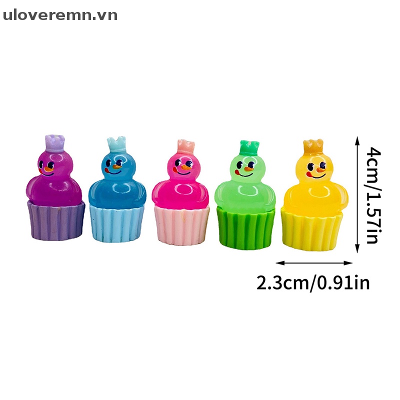 Set 2 Cốc Bánh Kem Mini Bằng Resin Họa Tiết Người Tuyết Hoạt Hình Dạ Quang Dễ Thương