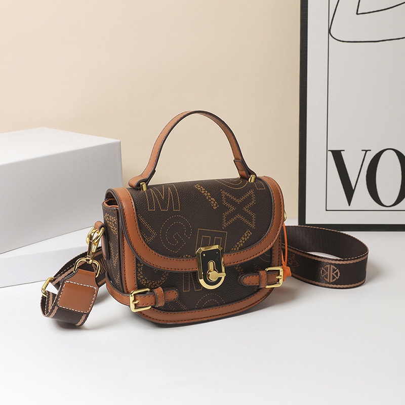 Túi Đeo Vai Hình Vuông Cỡ Nhỏ In Chữ Phối Màu Thời Trang Cao Cấp Cho Nữ