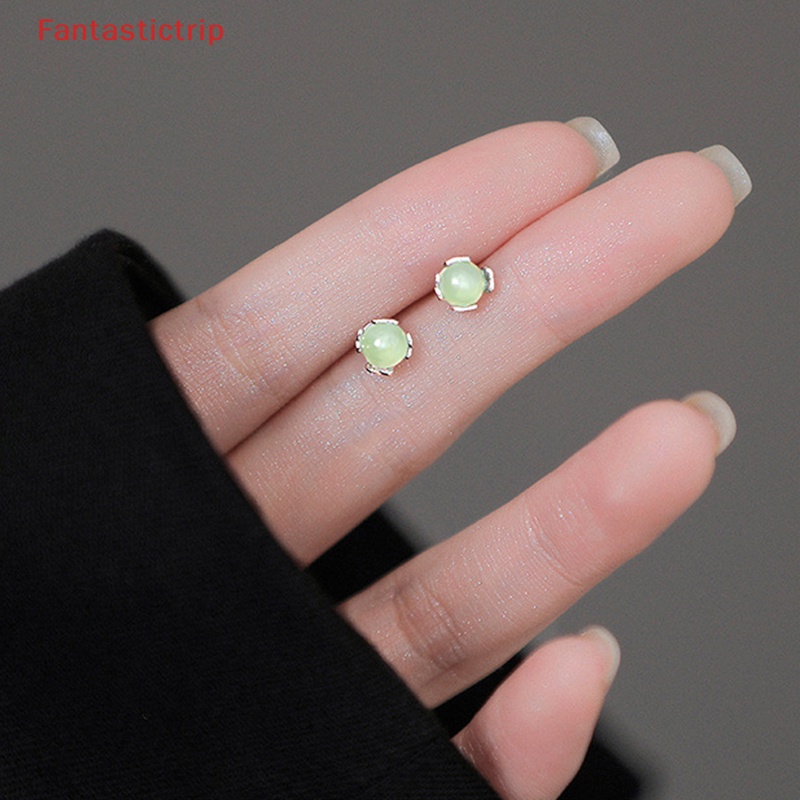 1 Đôi Khuyên Tai Ngọc Bích Xoắn Ốc Thời Trang Dành Cho Nữ