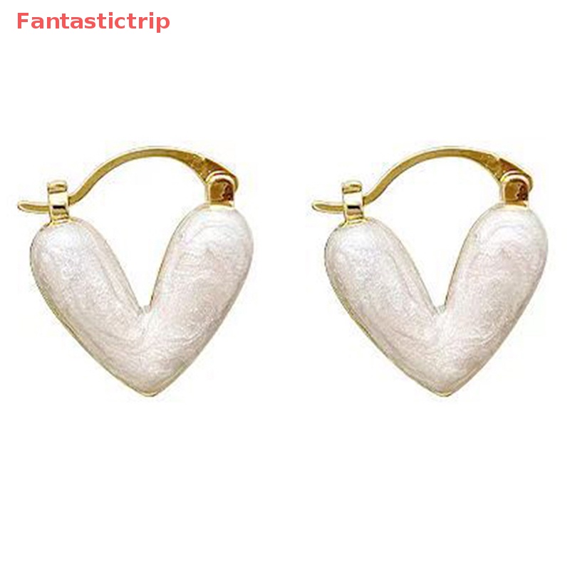 1 Đôi Bông Tai Hình Trái Tim Phong Cách Pháp Thời Trang Mùa Hè Dành Cho Nữ