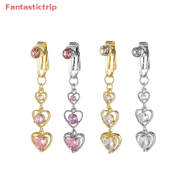 [Fantastictrip] Khuyên Rốn Đính Đá Hình Trái Tim Thời Trang Mới Cho Nữ