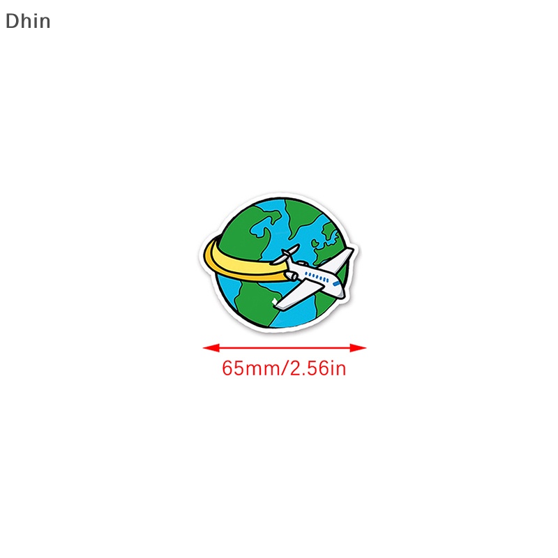 Bộ 50 Miếng Dán Trang Trí Chống Thấm Nước Hình Máy Bay Graffiti Dễ Thương